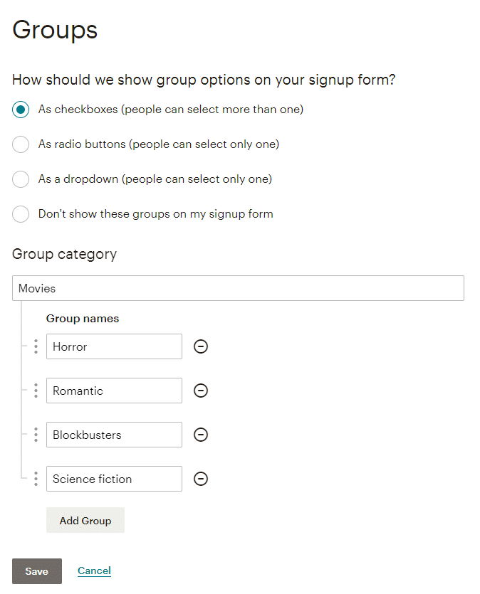 mailchimp segments vs groups