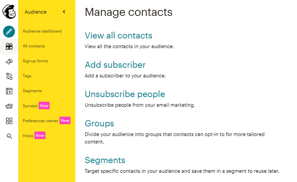 mailchimp segments vs groups