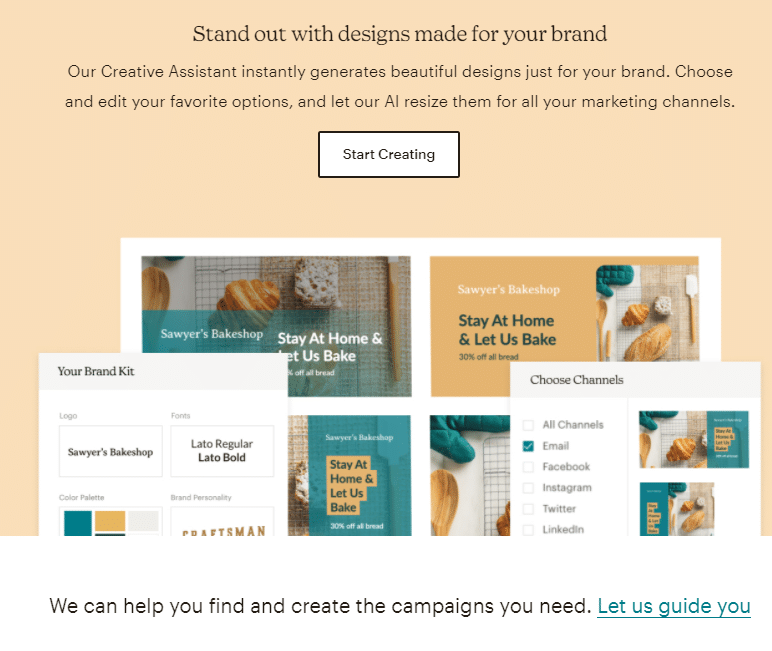 mailchimp landing page